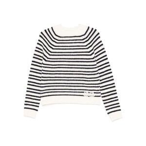 SEMICOUTURE Striped Knit Sweater with Applique Detail Women WHITE Sweaters &